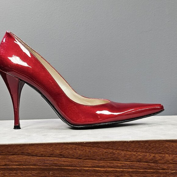 Stuart Weitzman Red Patent Leather Heels - Picture 4 of 5